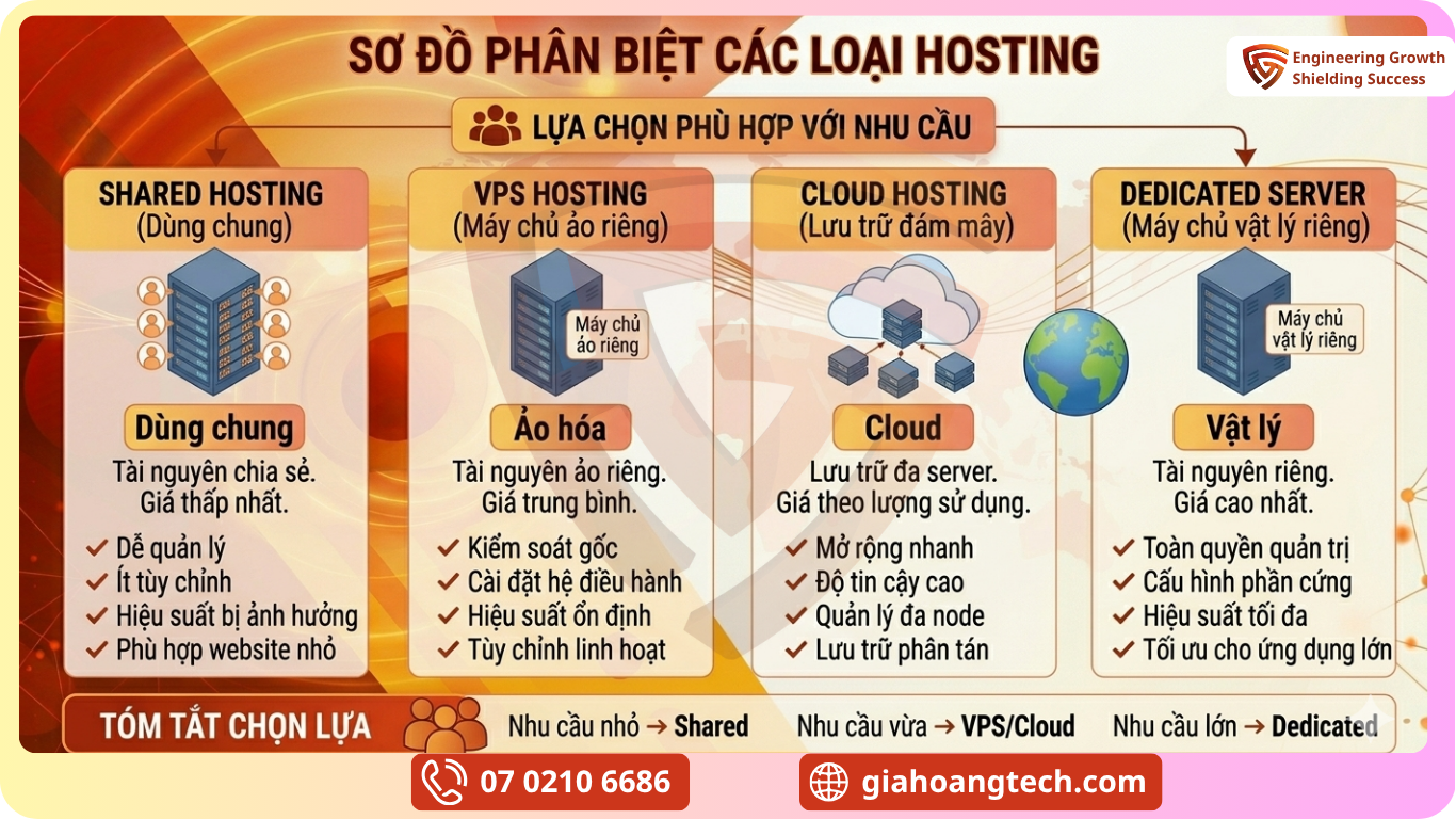 Phân Biệt Các Loại Hosting